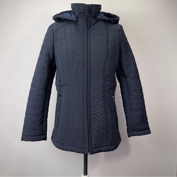 Gallery Lord & Taylor Women’s Hooded Quilted Jacket in Blue Size SP - Picture 2 of 11